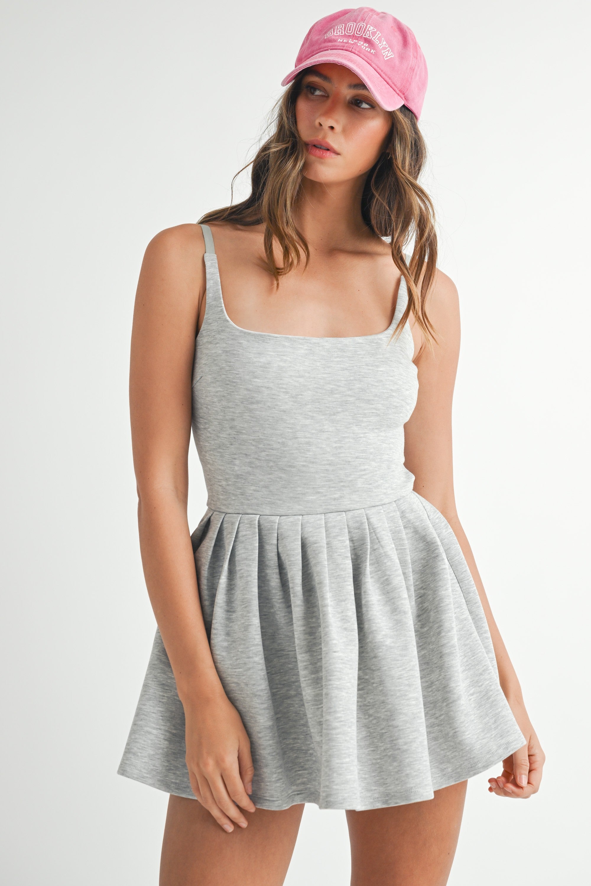 Grey Soft Scuba Back Cut Out Romper