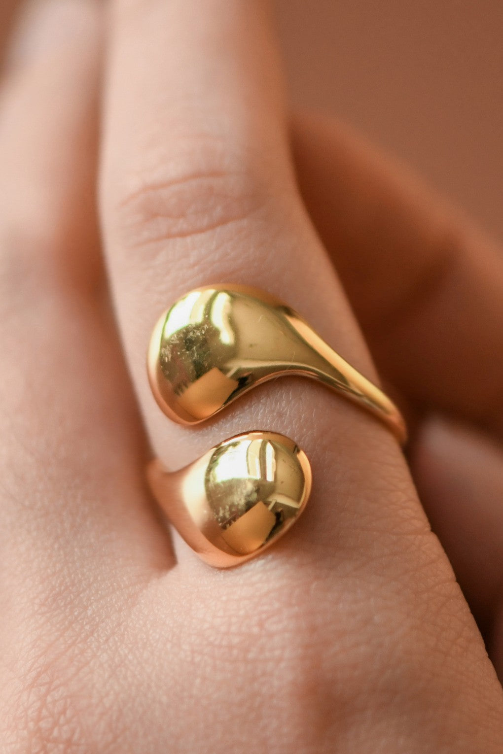 18k Non-tarnish Stainless Steel Adjustable Ring