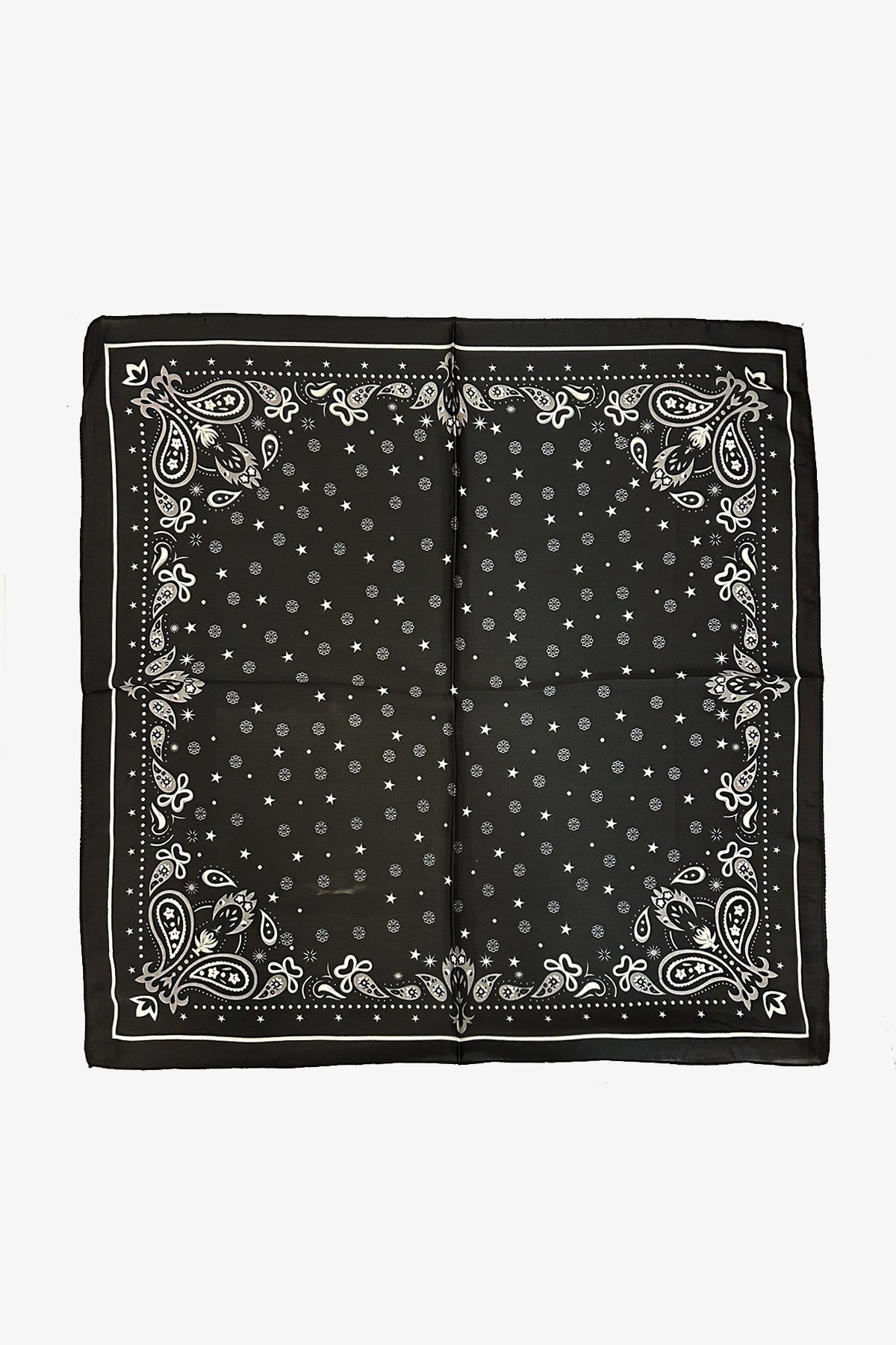 Black Floral Lace Design Print Bandana Scarf