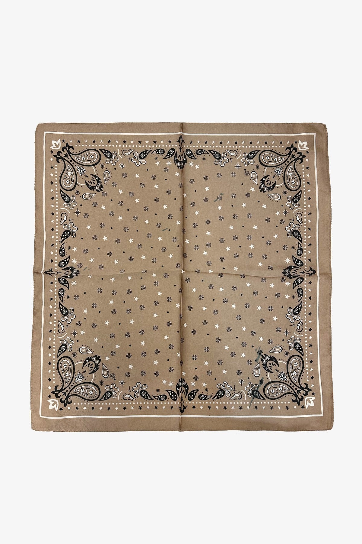 Mocha Floral Lace Design Print Bandana Scarf