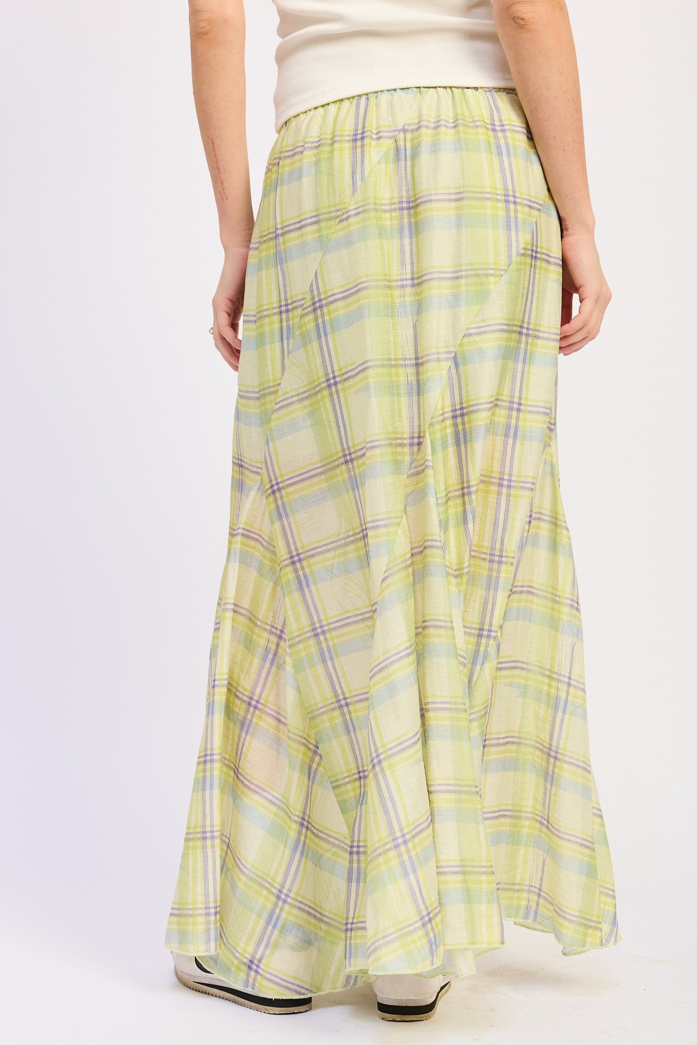 Drawstring Maxi Skirt With Asymmetrical Seams
