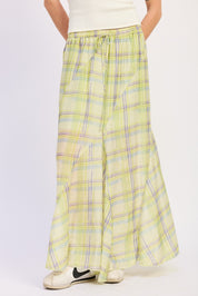 Drawstring Maxi Skirt With Asymmetrical Seams