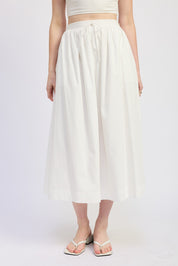 Full Shrered Midi Skirt