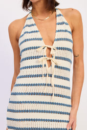 Deep V Halter Maxi Dress