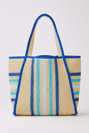 Jennifer Multi Color Straw Beach Tote Bag