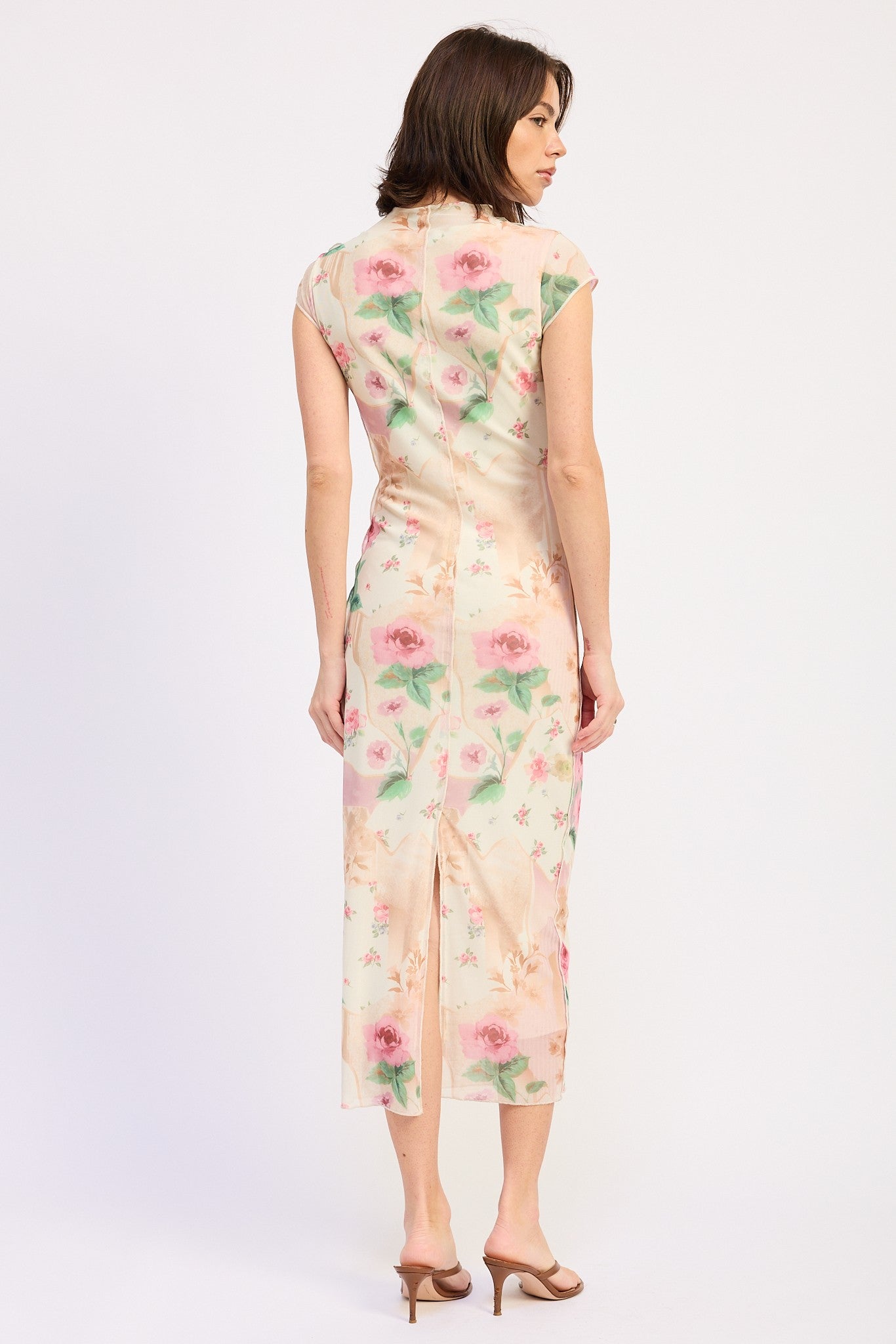 Sheer Mesh Merrow Seam Midi Dress