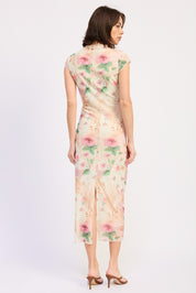 Sheer Mesh Merrow Seam Midi Dress
