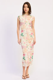 Sheer Mesh Merrow Seam Midi Dress