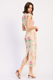 Sheer Mesh Merrow Seam Midi Dress