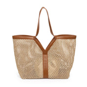 Naida Straw Tote Bag With Removable Pouch