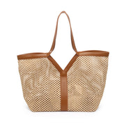 Naida Straw Tote Bag With Removable Pouch