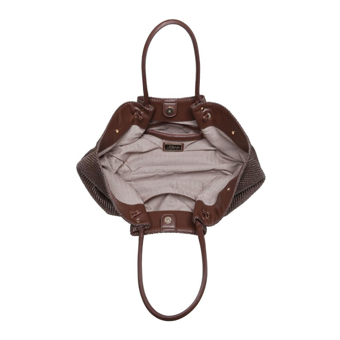 Chocolate Kaia Straw Tote Bag