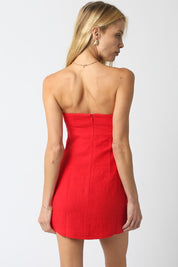 Nancy Strapless Linen Mini Dress