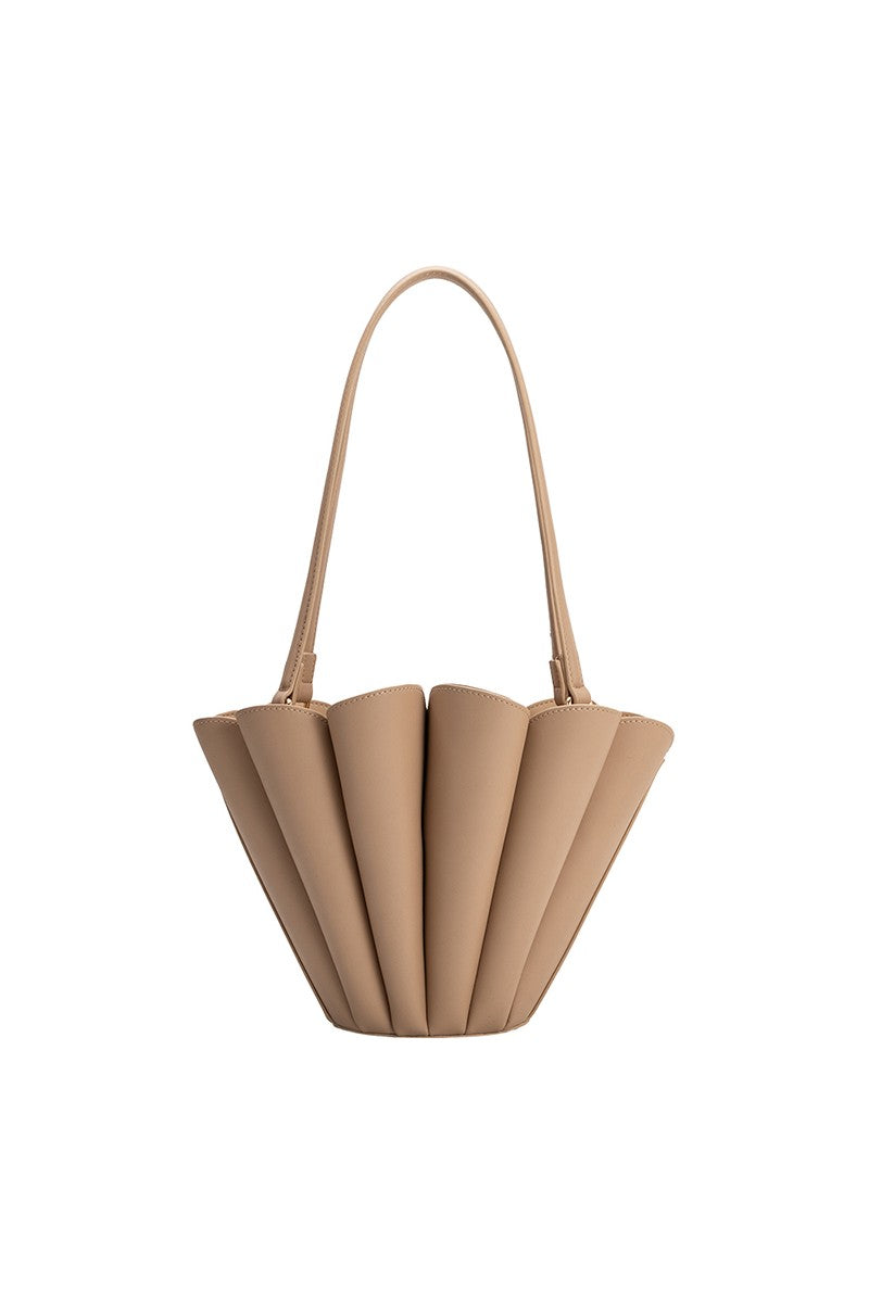 Shellie Nude Recycled Vegan Leather Shoulder Bag