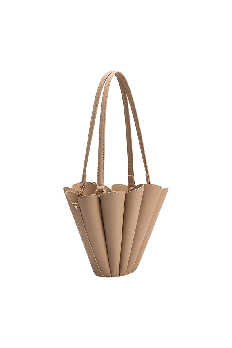 Shellie Nude Recycled Vegan Leather Shoulder Bag