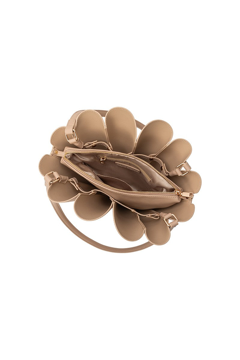 Shellie Nude Recycled Vegan Leather Shoulder Bag