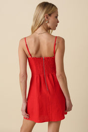 Sariah Button-front Linen Mini Dress