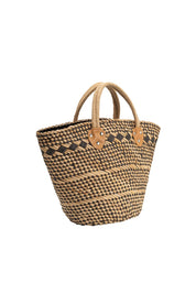 Martha Black Straw Tote Bag