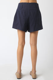 Navy Mila High-waist Tailored Shorts