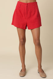 Red Mila High-waist Tailored Shorts