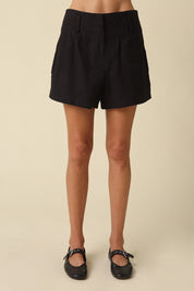 Black Mila High-waist Tailored Shorts