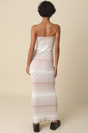 Clare Strapless Textured Knit Maxi Dress