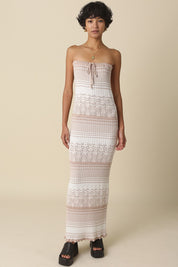 Clare Strapless Textured Knit Maxi Dress