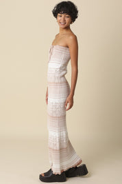 Clare Strapless Textured Knit Maxi Dress