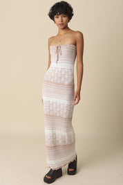 Clare Strapless Textured Knit Maxi Dress