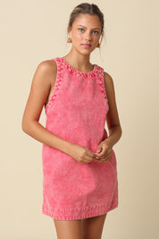 Red Luna Washed Open-back Mini Dress