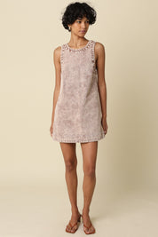 Mocha Luna Washed Open-back Mini Dress