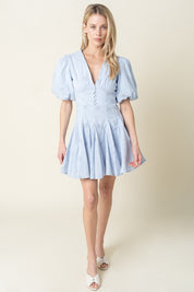 Celeste Puff-sleeve Flare Mini Dress