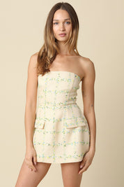 Vanessa Textured Strapless Mini Dress