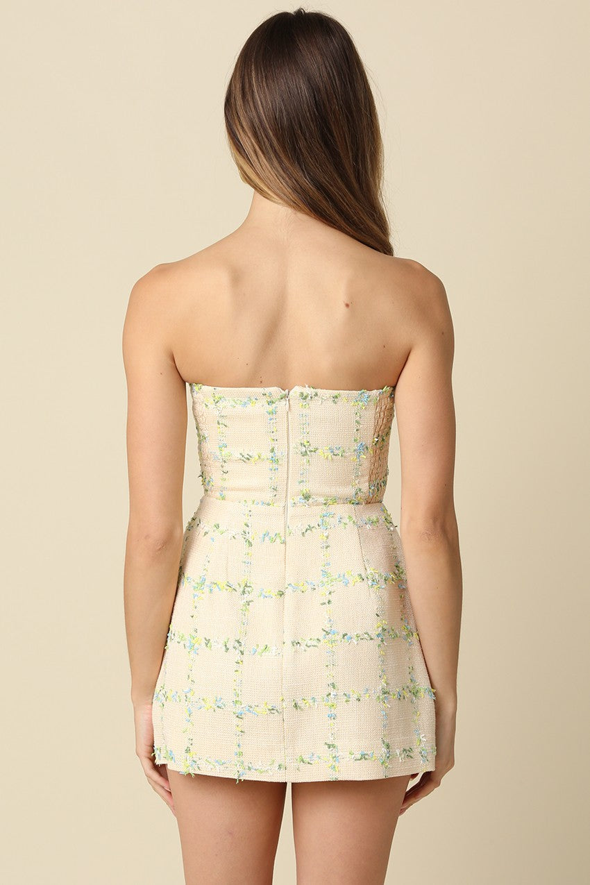 Vanessa Textured Strapless Mini Dress