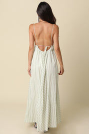 Lenna Stripe Open-back Maxi Dress