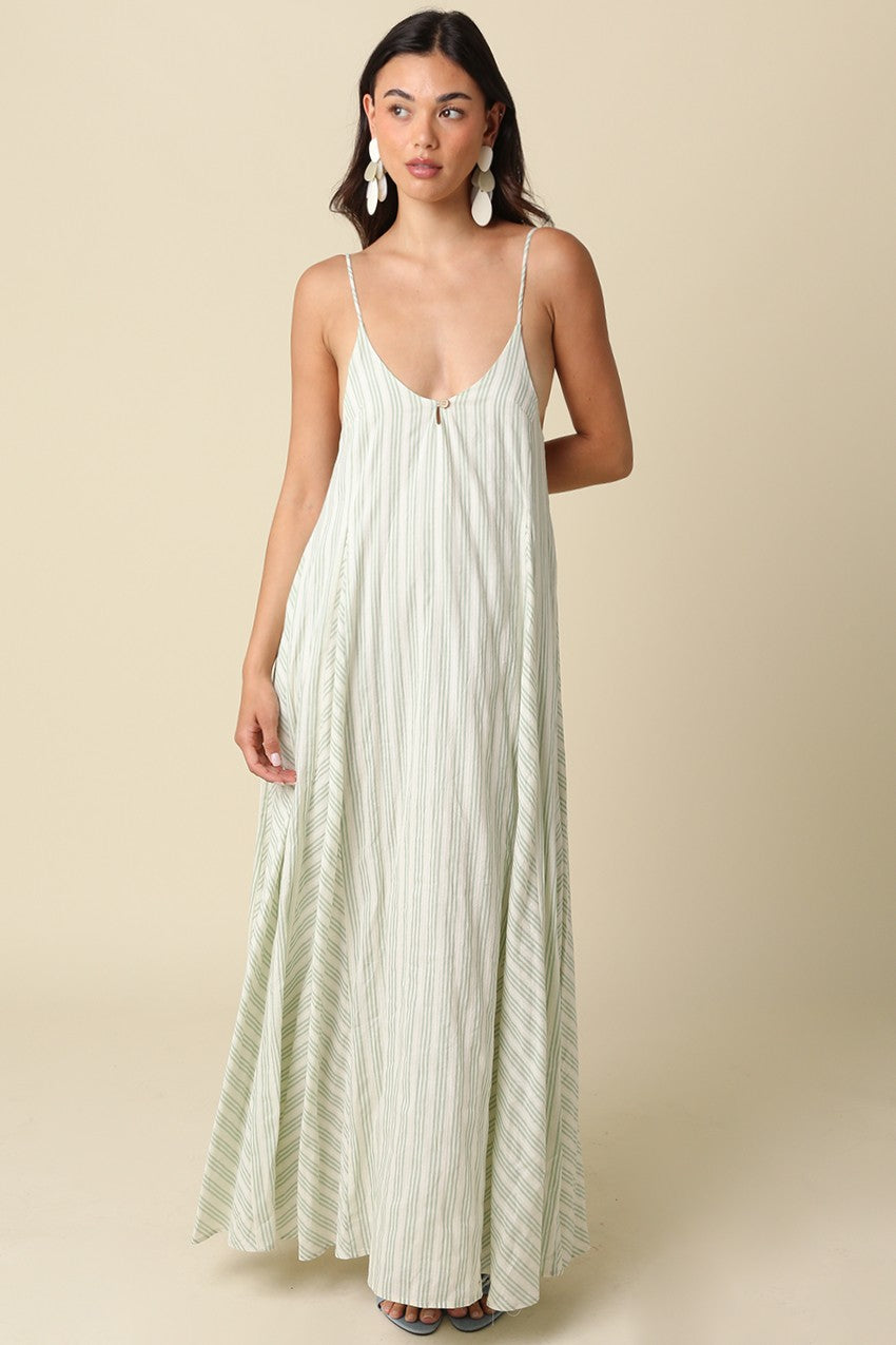 Lenna Stripe Open-back Maxi Dress