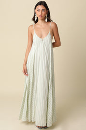 Lenna Stripe Open-back Maxi Dress
