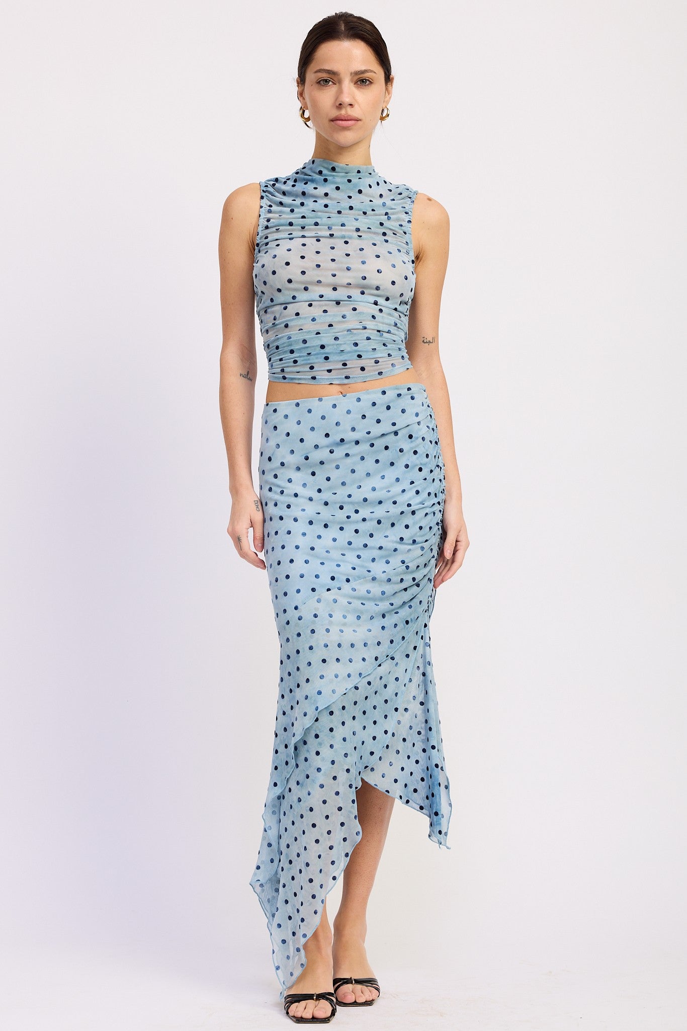 Asymmetrical Merrow Hem Midi Skirt
