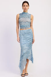 Asymmetrical Merrow Hem Midi Skirt