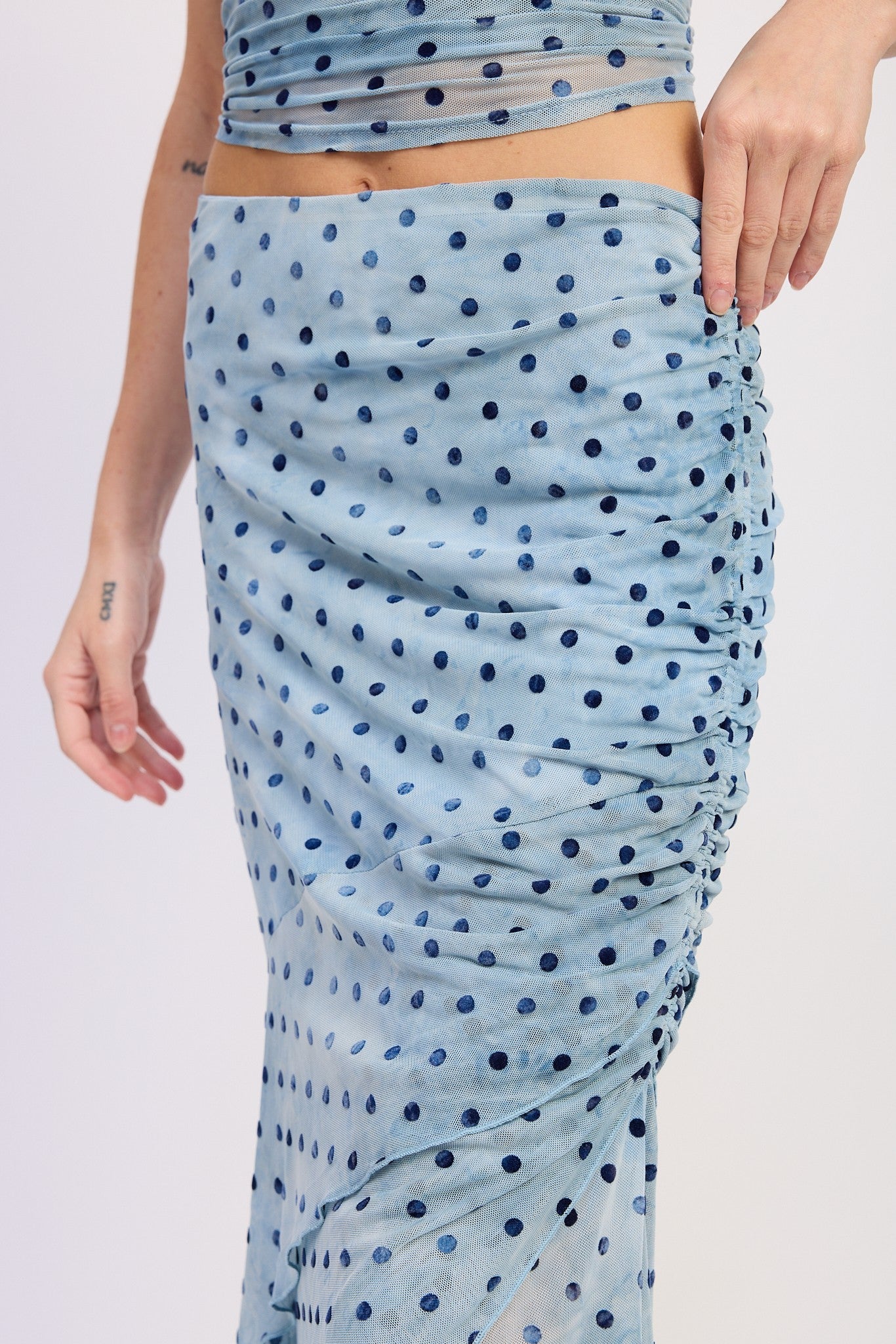 Asymmetrical Merrow Hem Midi Skirt