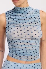 Mock Neck Shirred Tank Top