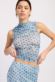 Mock Neck Shirred Tank Top