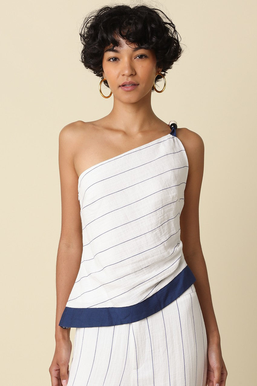 Deanna One-shoulder Stripe Top