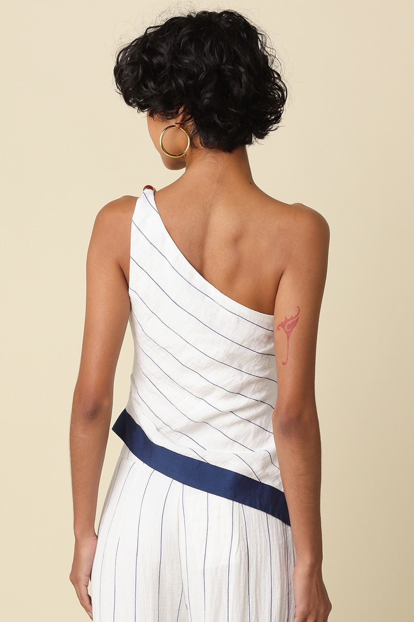 Deanna One-shoulder Stripe Top