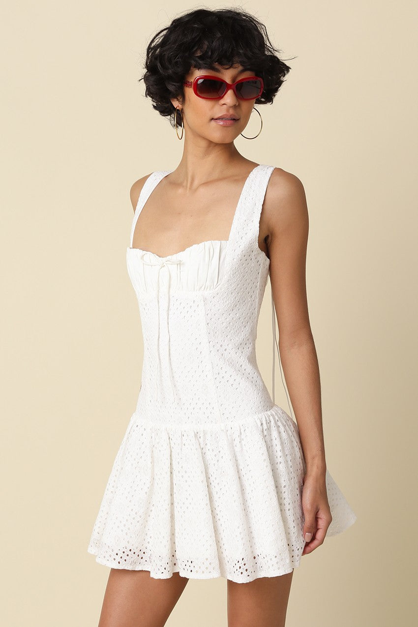 Lena Eyelet Corset Mini Dress