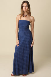 Braden Stripe Strapless Maxi Dress