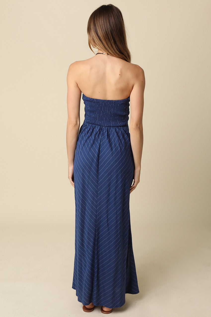 Braden Stripe Strapless Maxi Dress
