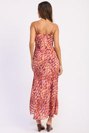 Cowl Neck Maxi Satin Dress