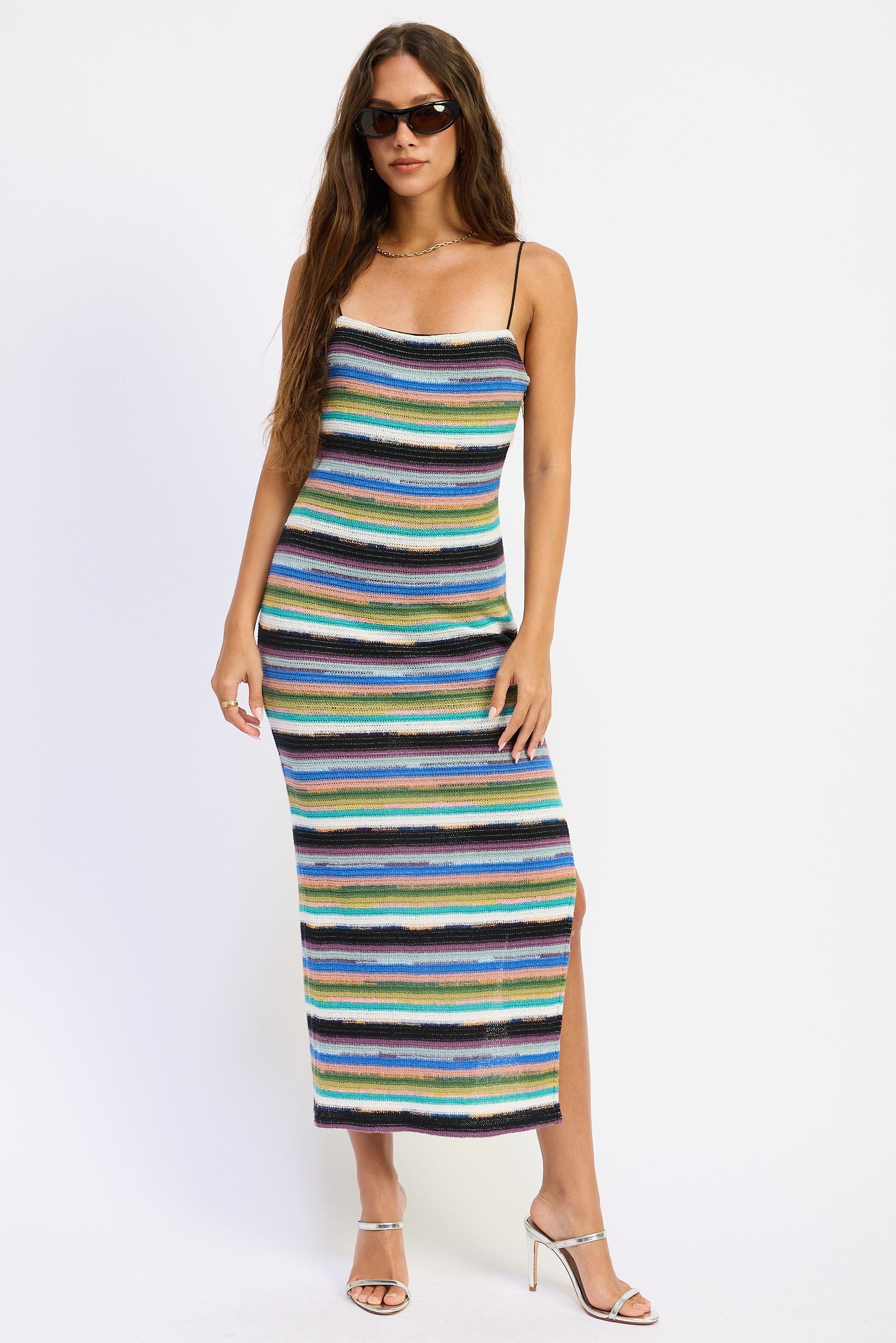 Multi Stripe Midi Dress