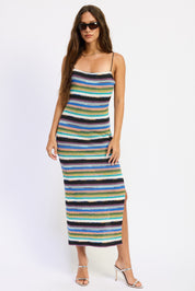 Multi Stripe Midi Dress